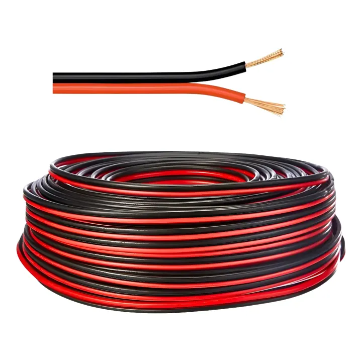 Cable bipolar rojo y negro para parlantes Unimio